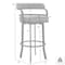 Armen Living Prinz 30" Bar Height Swivel Gray Faux Leather and Brushed Stainless Steel Bar Stool LCPRBAGRBS30 - alternate 3